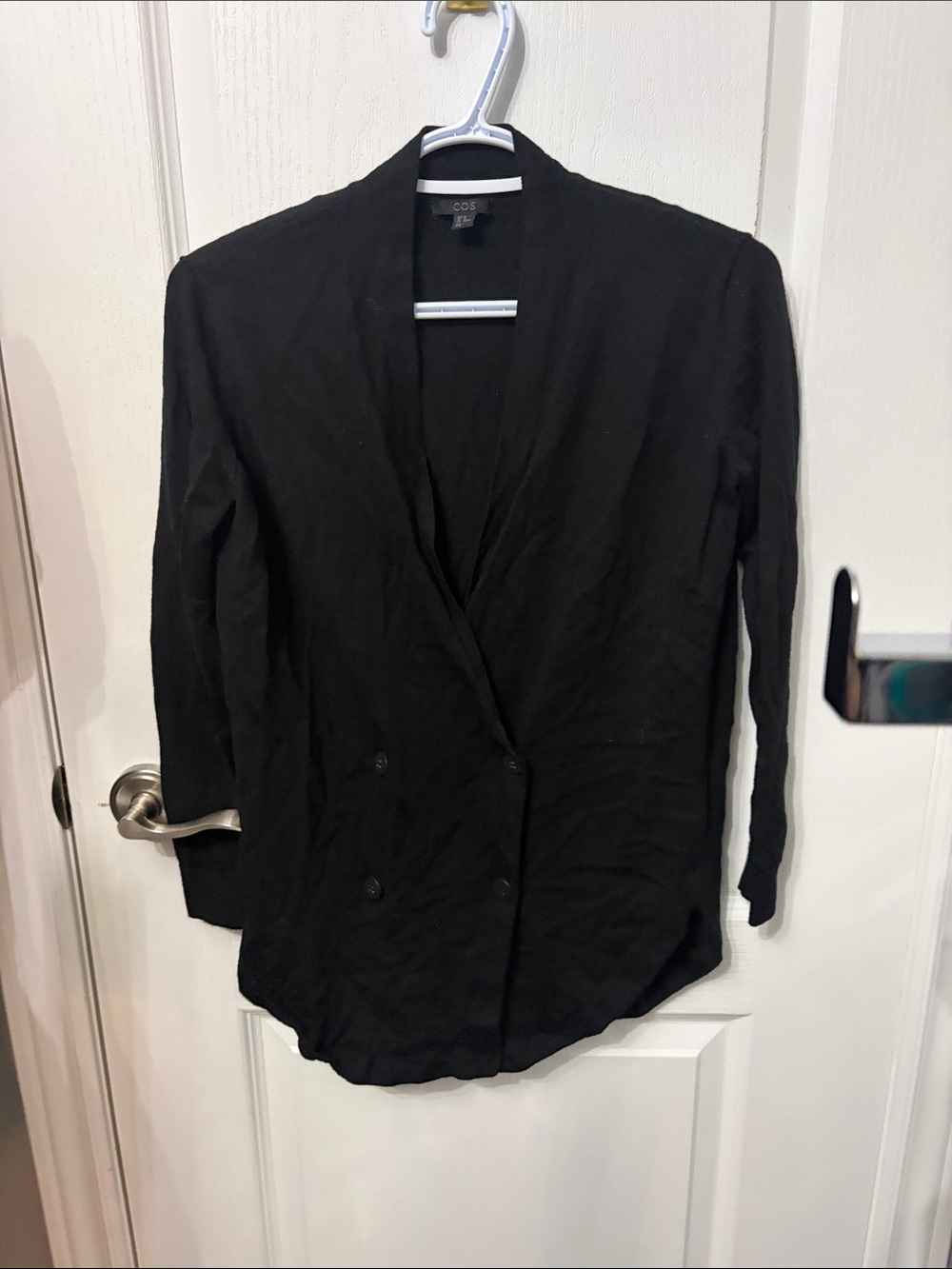 COS Black Lightweight Open-Front Cardigan Blazer